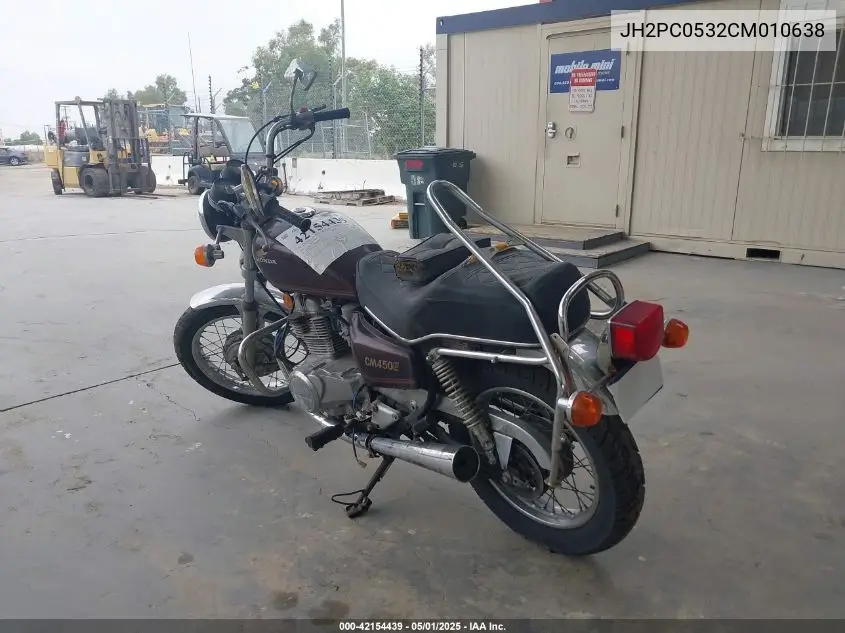 1982 Honda Cm450 E VIN: JH2PC0532CM010638 Lot: 42154439