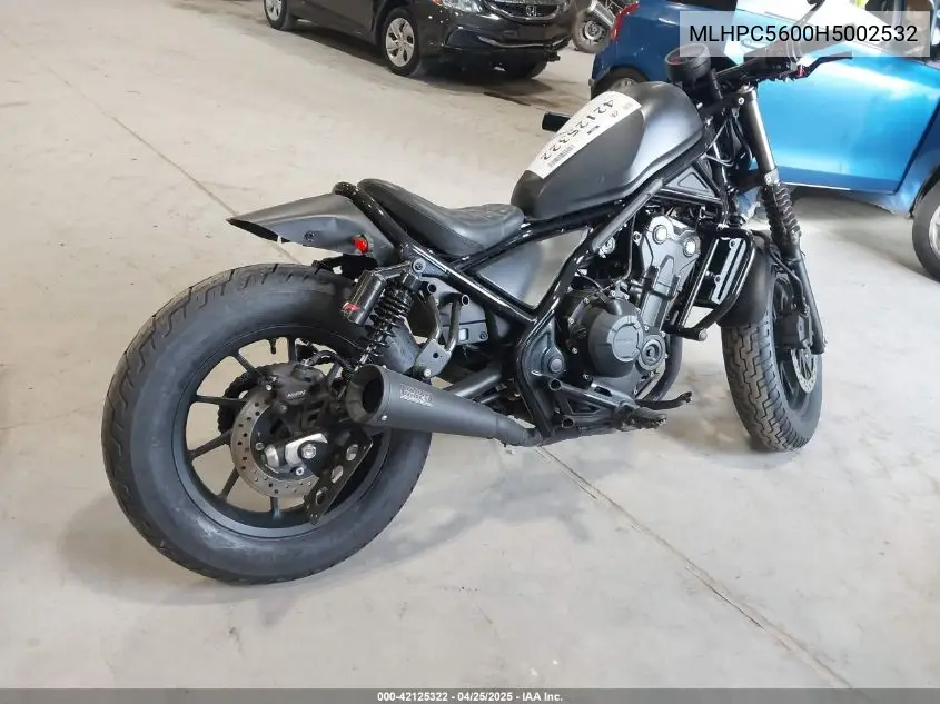 2017 Honda Cmx500 VIN: MLHPC5600H5002532 Lot: 42125322