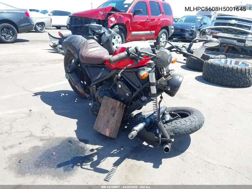 2017 Honda Cmx500 VIN: MLHPC5608H5001645 Lot: 42136567