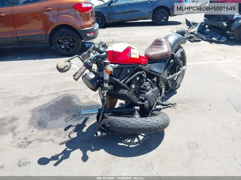 2017 Honda Cmx500 VIN: MLHPC5608H5001645 Lot: 42136567