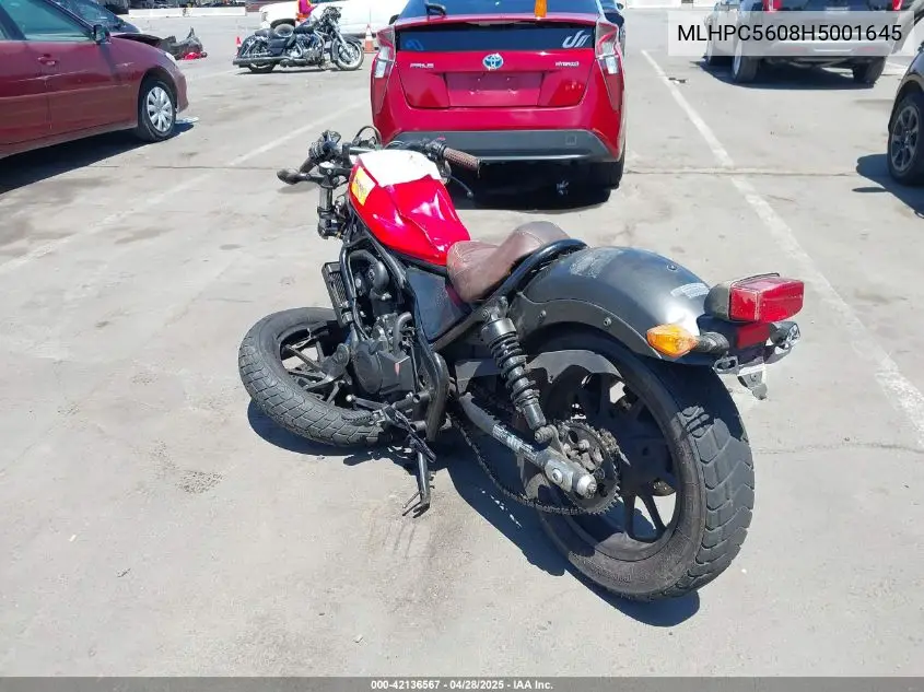 2017 Honda Cmx500 VIN: MLHPC5608H5001645 Lot: 42136567