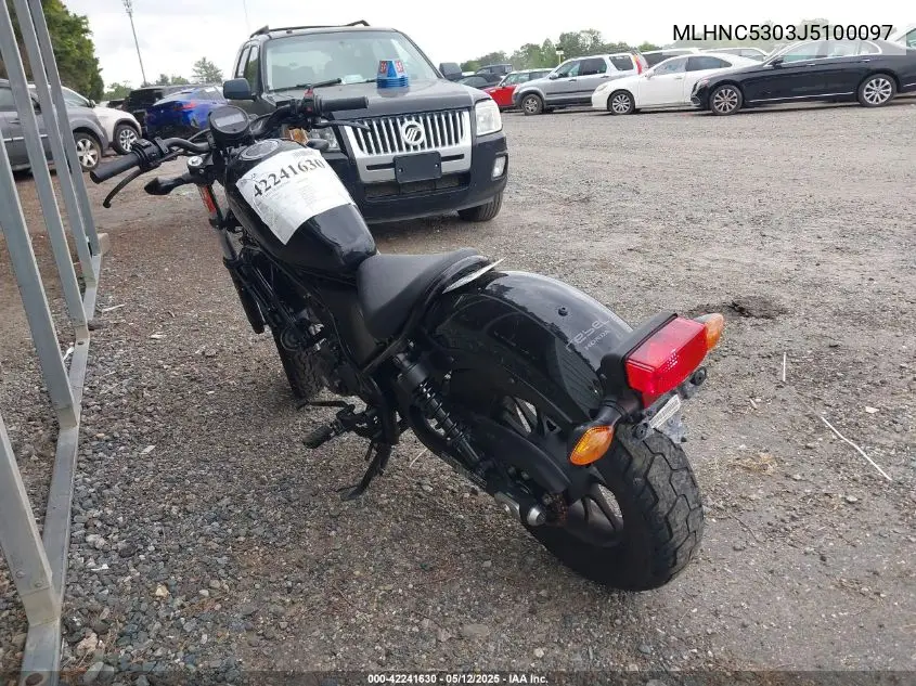 2018 Honda Cmx300 VIN: MLHNC5303J5100097 Lot: 42241630