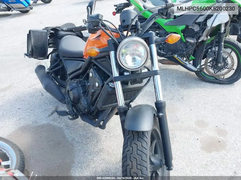 2019 Honda Cmx500 VIN: MLHPC5600K5200230 Lot: 42066280