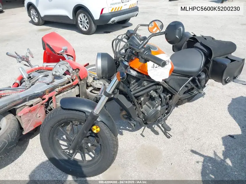 2019 Honda Cmx500 VIN: MLHPC5600K5200230 Lot: 42066280