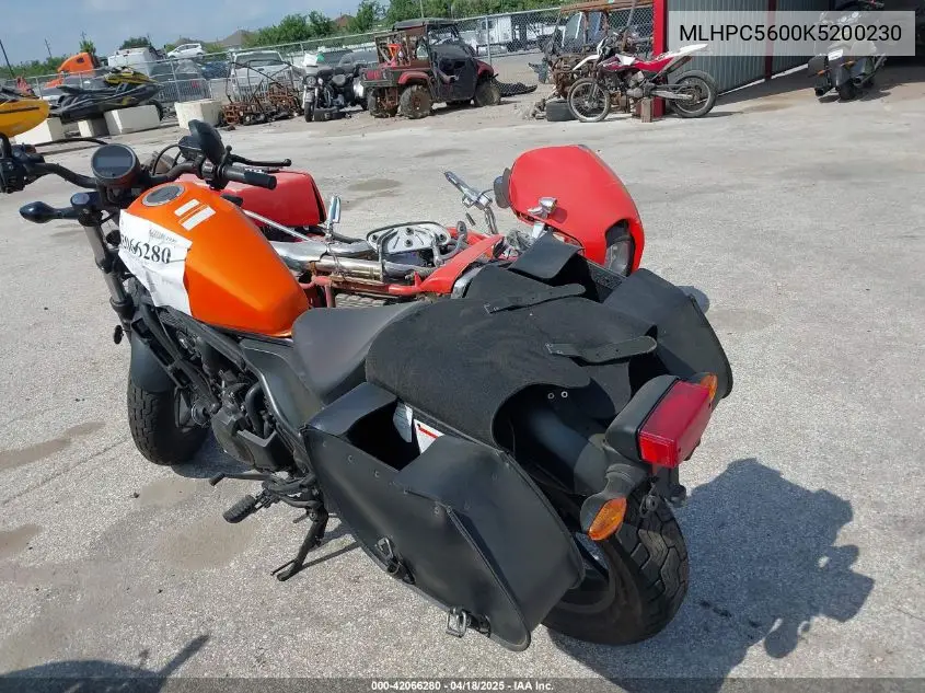 2019 Honda Cmx500 VIN: MLHPC5600K5200230 Lot: 42066280