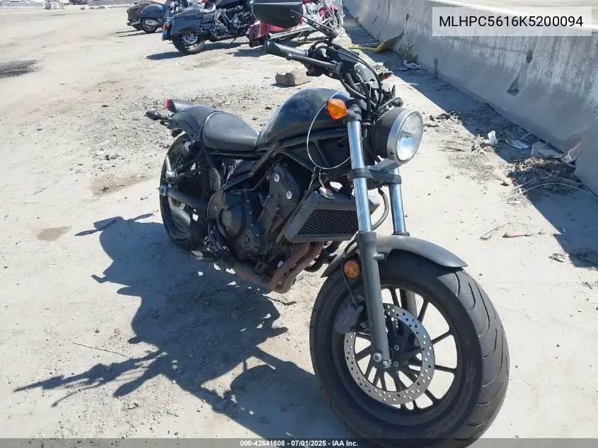 2019 Honda Cmx500 VIN: MLHPC5616K5200094 Lot: 42641608