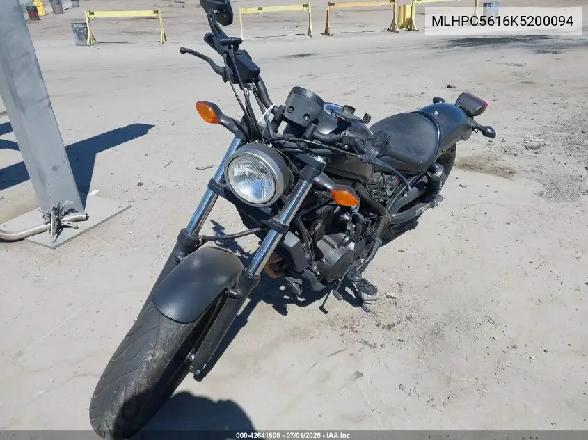 2019 Honda Cmx500 VIN: MLHPC5616K5200094 Lot: 42641608