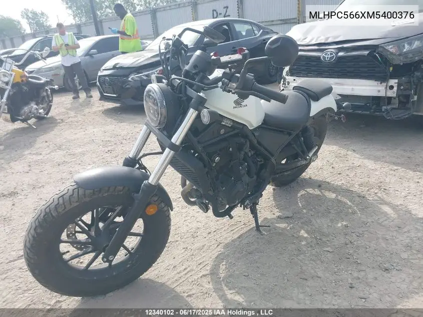 2021 Honda Cmx500 A VIN: MLHPC566XM5400376 Lot: 12340102