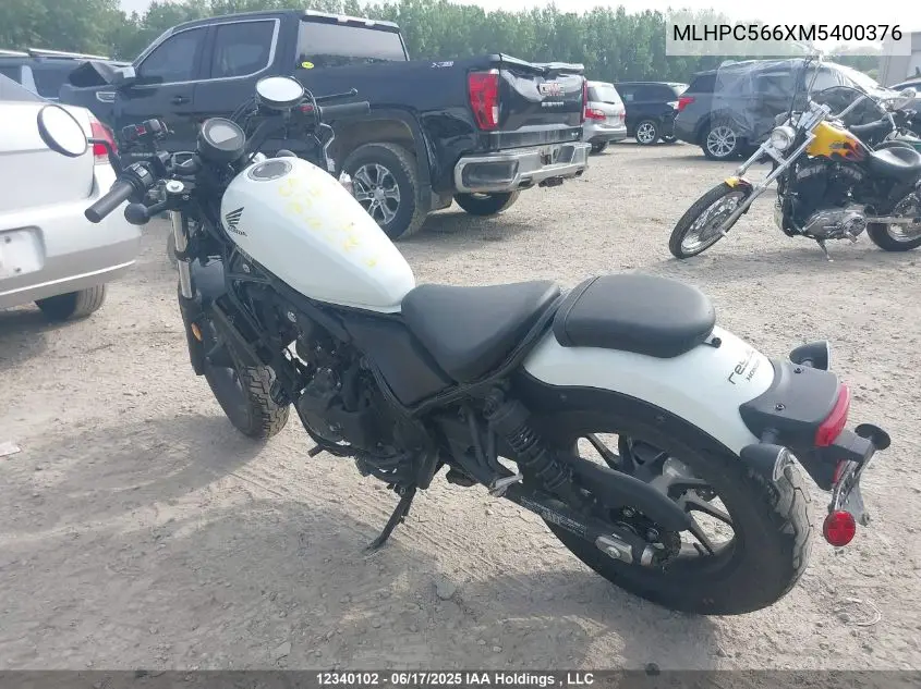 2021 Honda Cmx500 A VIN: MLHPC566XM5400376 Lot: 12340102
