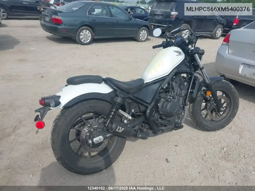 2021 Honda Cmx500 A VIN: MLHPC566XM5400376 Lot: 12340102