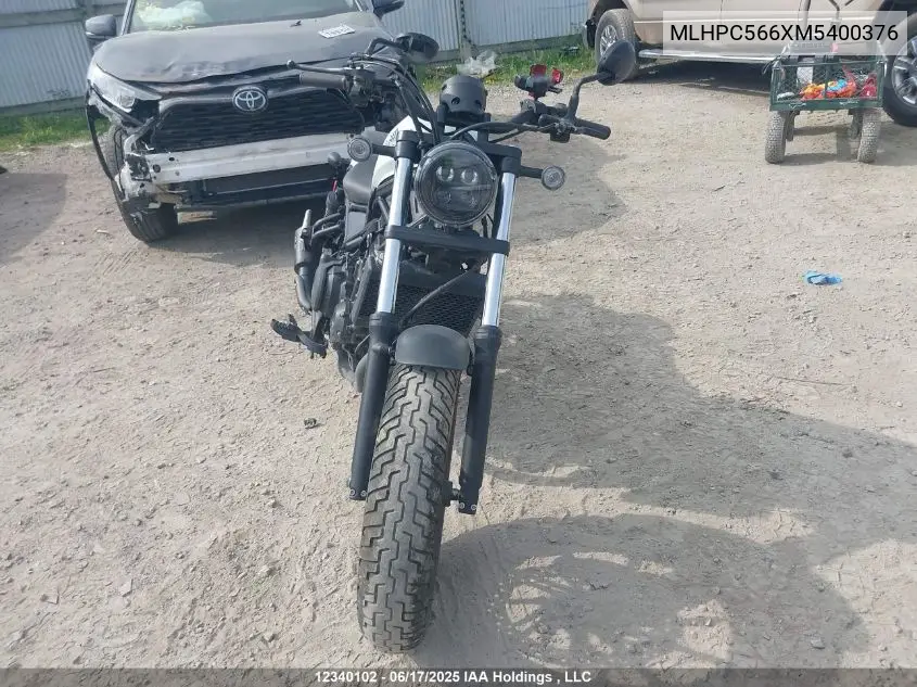 2021 Honda Cmx500 A VIN: MLHPC566XM5400376 Lot: 12340102