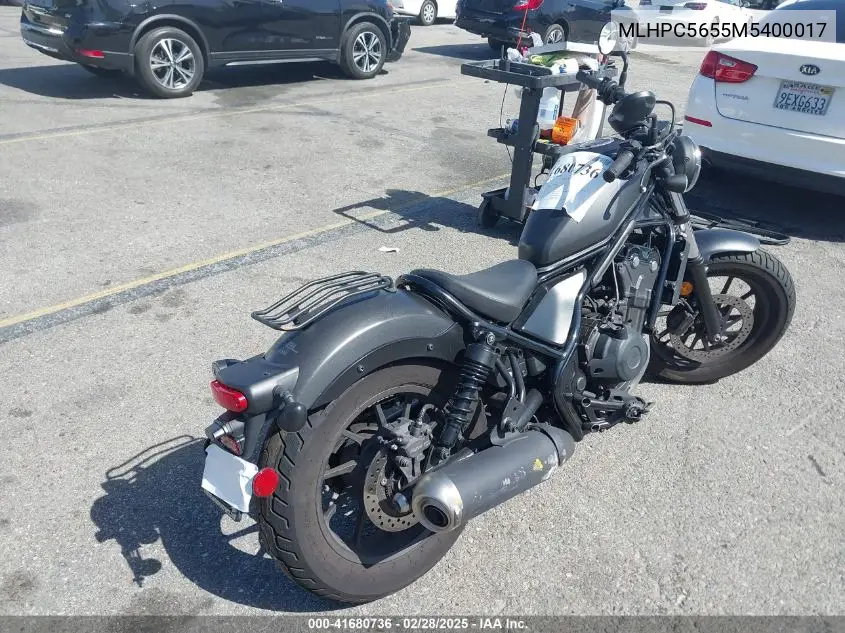 2021 Honda Cmx500 A VIN: MLHPC5655M5400017 Lot: 41680736