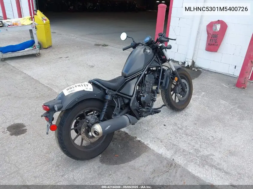 2021 Honda Cmx300 VIN: MLHNC5301M5400726 Lot: 42184388