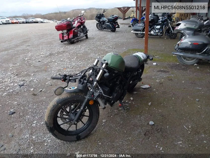 2022 Honda Cmx500 VIN: MLHPC5608N5501218 Lot: 41173756