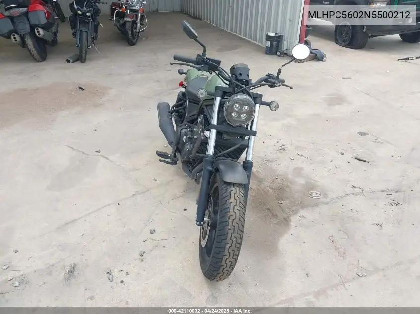 2022 Honda Cmx500 VIN: MLHPC5602N5500212 Lot: 42110032