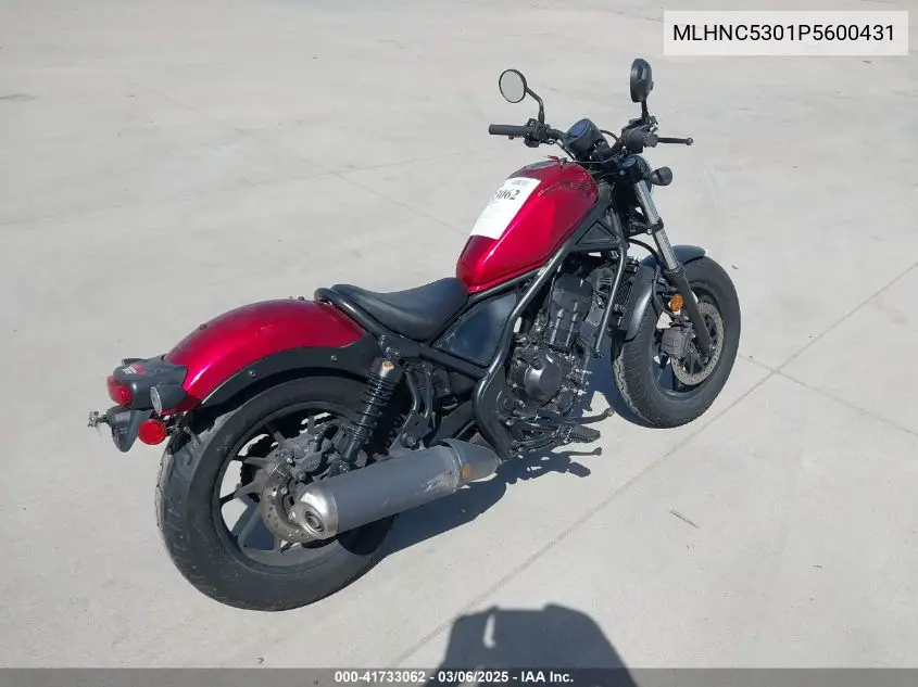 2023 Honda Cmx300 VIN: MLHNC5301P5600431 Lot: 41733062