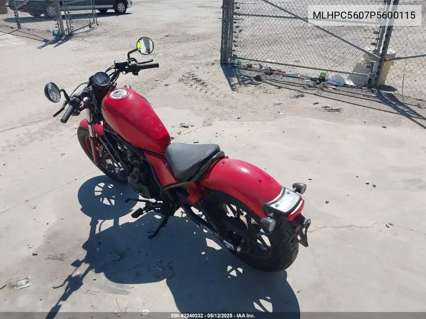 2023 Honda Cmx500 VIN: MLHPC5607P5600115 Lot: 42240332