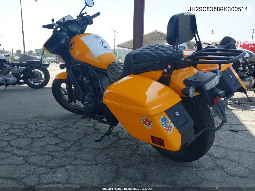 2024 Honda Cmx1100 T VIN: JH2SC8358RK300514 Lot: 42175202