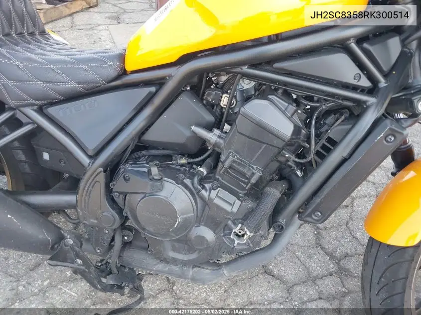 2024 Honda Cmx1100 T VIN: JH2SC8358RK300514 Lot: 42175202