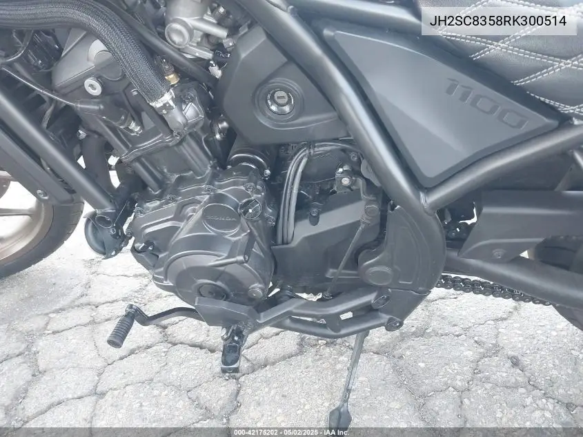 2024 Honda Cmx1100 T VIN: JH2SC8358RK300514 Lot: 42175202