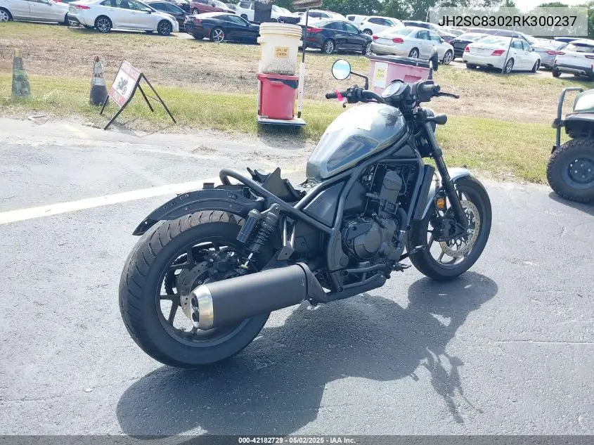 2024 Honda Cmx1100 A VIN: JH2SC8302RK300237 Lot: 42182729