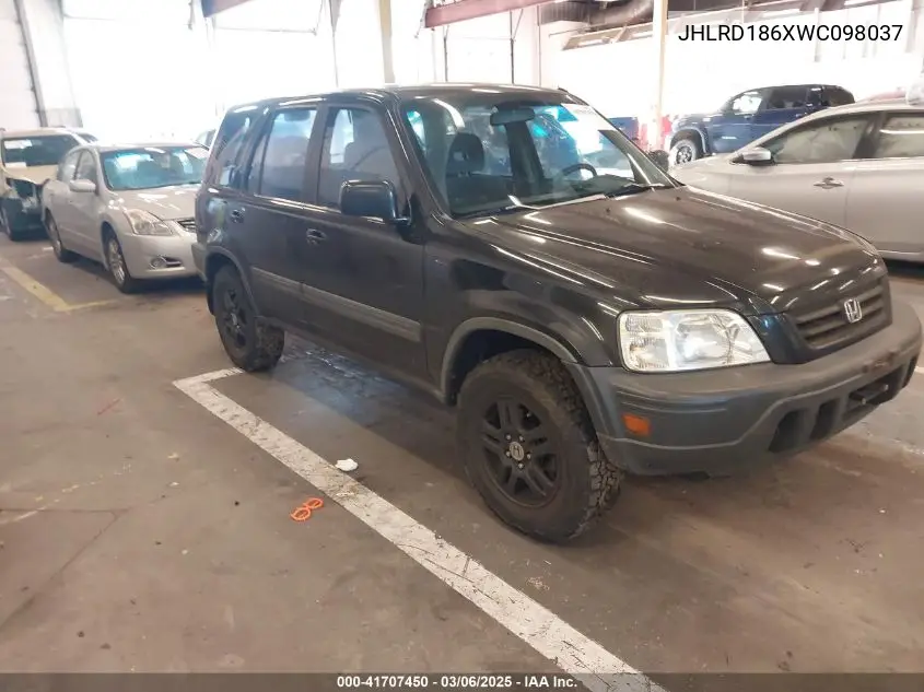 1998 Honda Cr-V Ex VIN: JHLRD186XWC098037 Lot: 41707450