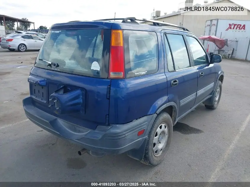 1998 Honda Cr-V Lx VIN: JHLRD1845WC078826 Lot: 41893203