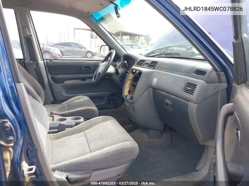 1998 Honda Cr-V Lx VIN: JHLRD1845WC078826 Lot: 41893203