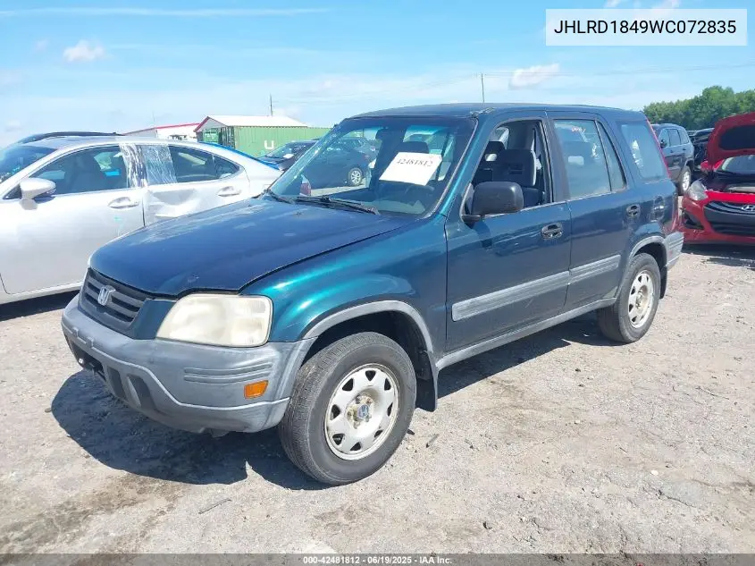 1998 Honda Cr-V Lx VIN: JHLRD1849WC072835 Lot: 42481812