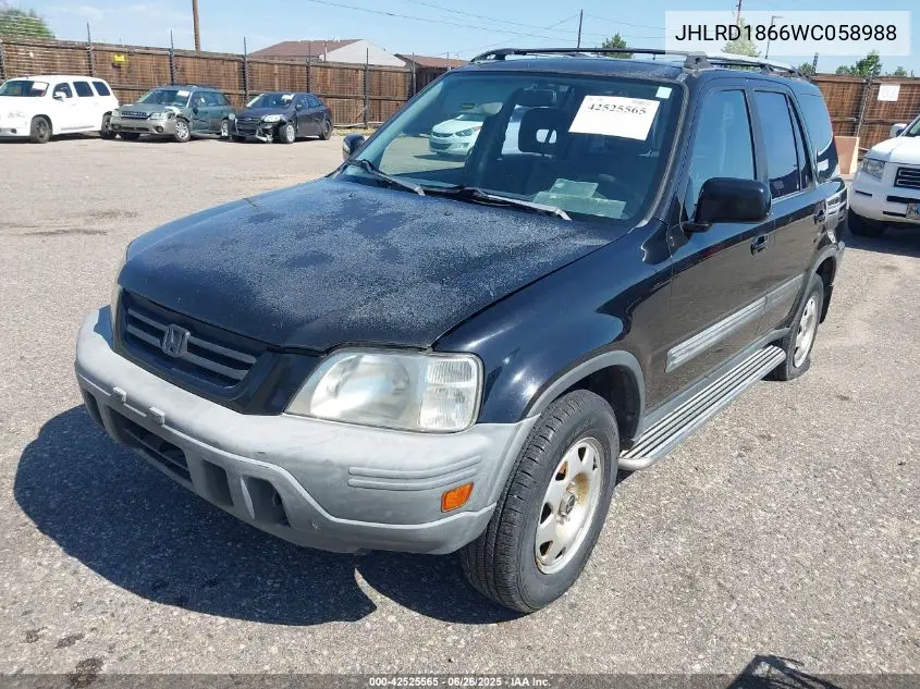 1998 Honda Cr-V Ex VIN: JHLRD1866WC058988 Lot: 42525565