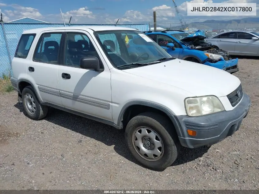 1999 Honda Cr-V Lx VIN: JHLRD2842XC017800 Lot: 42574212