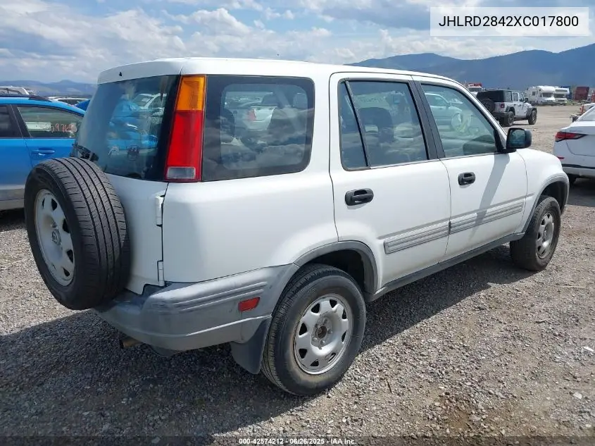 1999 Honda Cr-V Lx VIN: JHLRD2842XC017800 Lot: 42574212