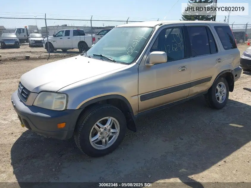 2000 Honda Cr-V Ex VIN: JHLRD185XYC802019 Lot: 30062346