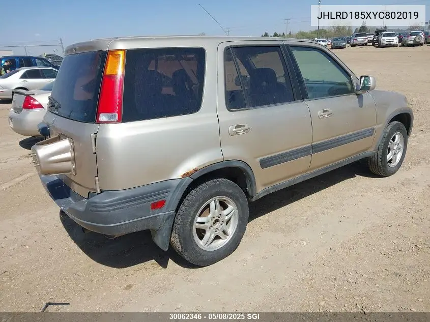 2000 Honda Cr-V Ex VIN: JHLRD185XYC802019 Lot: 30062346