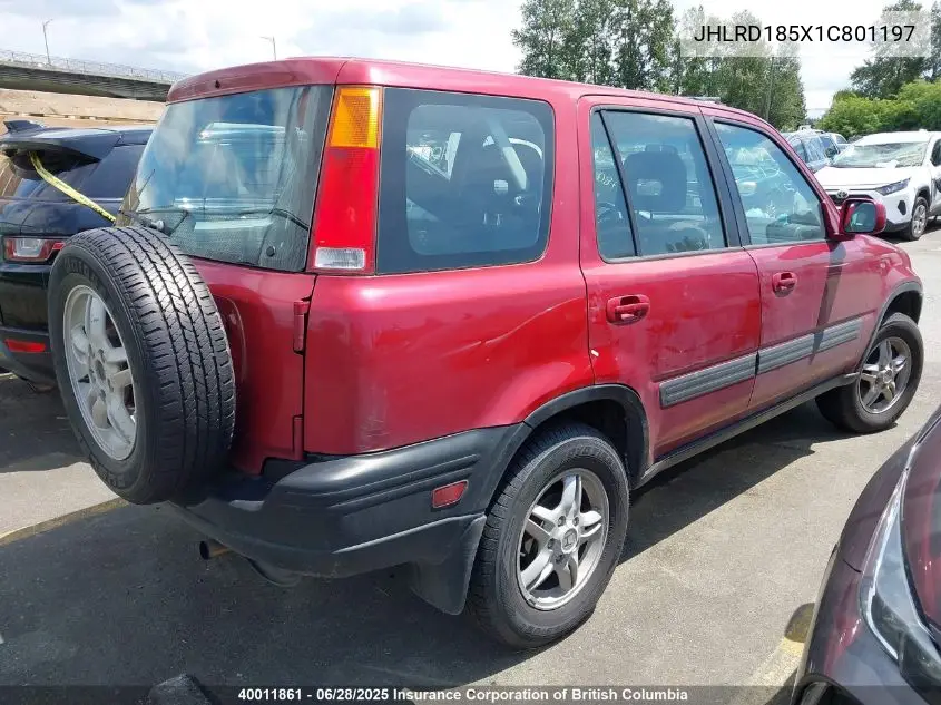 2001 Honda Cr-V Ex VIN: JHLRD185X1C801197 Lot: 40011861
