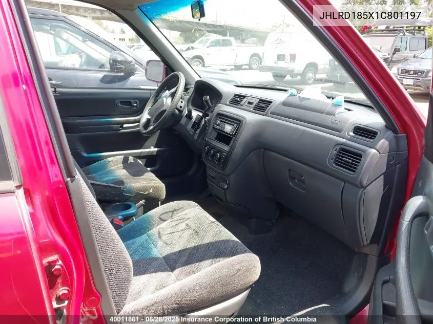 2001 Honda Cr-V Ex VIN: JHLRD185X1C801197 Lot: 40011861