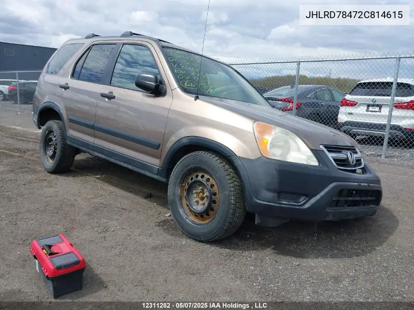 jhlrd78472c814615 JHLRD78472C814615 2002 Honda Cr-V