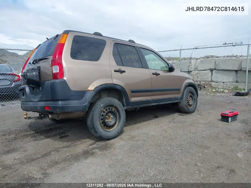 jhlrd78472c814615 JHLRD78472C814615 2002 Honda Cr-V