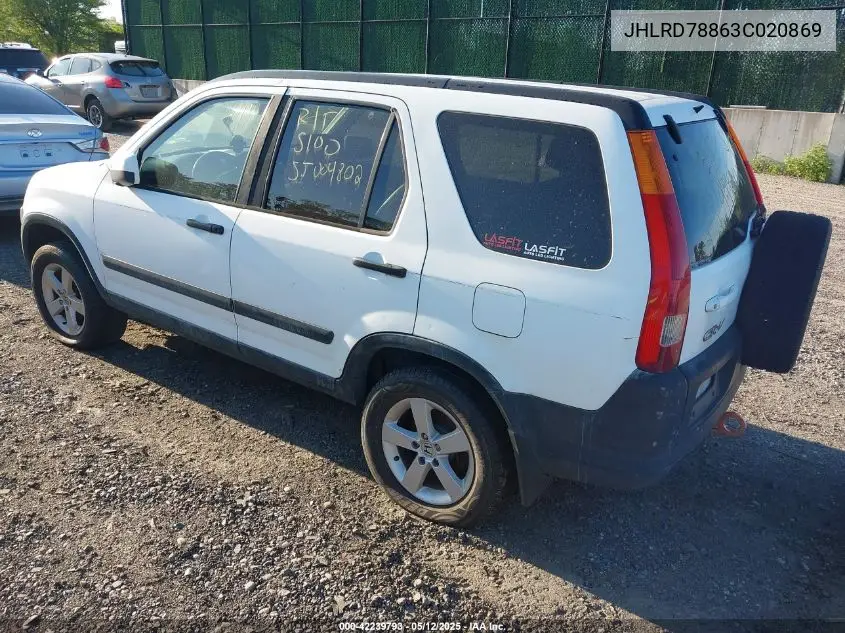 2003 Honda Cr-V Ex VIN: JHLRD78863C020869 Lot: 42239793