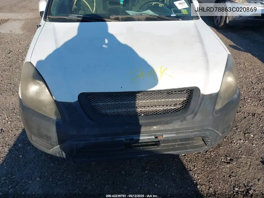 2003 Honda Cr-V Ex VIN: JHLRD78863C020869 Lot: 42239793