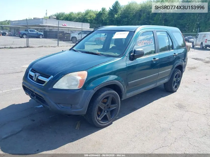 2003 Honda Cr-V Lx VIN: SHSRD774X3U153996 Lot: 42584403