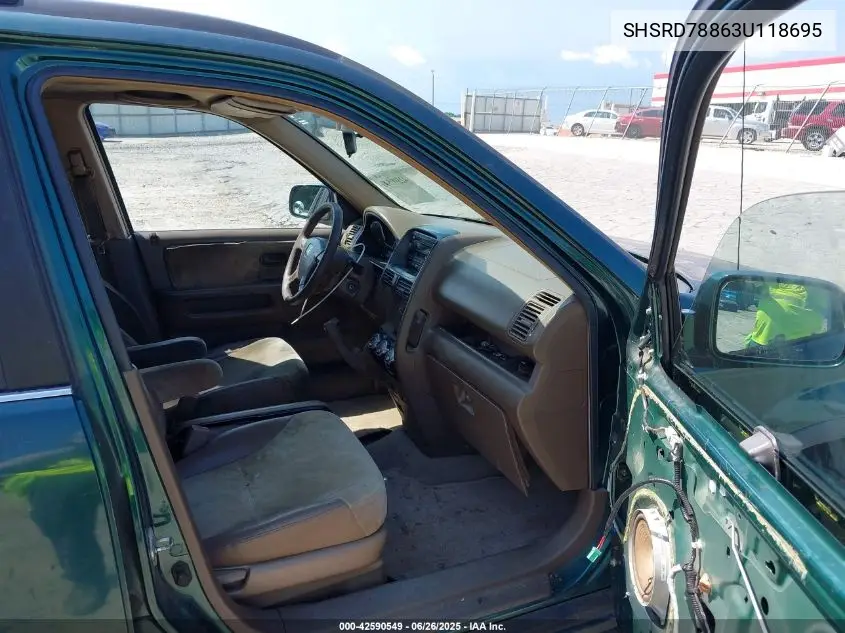2003 Honda Cr-V Ex VIN: SHSRD78863U118695 Lot: 42590549