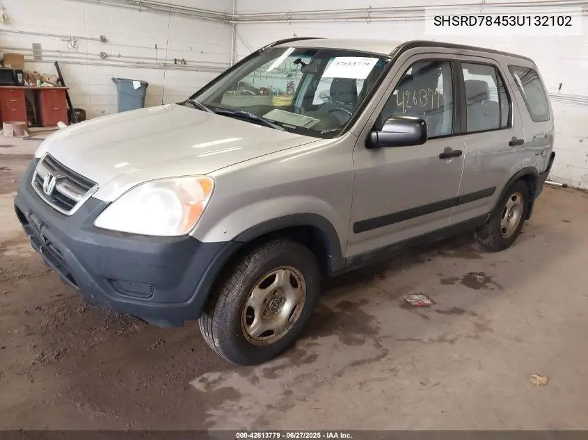 2003 Honda Cr-V Lx VIN: SHSRD78453U132102 Lot: 42613779
