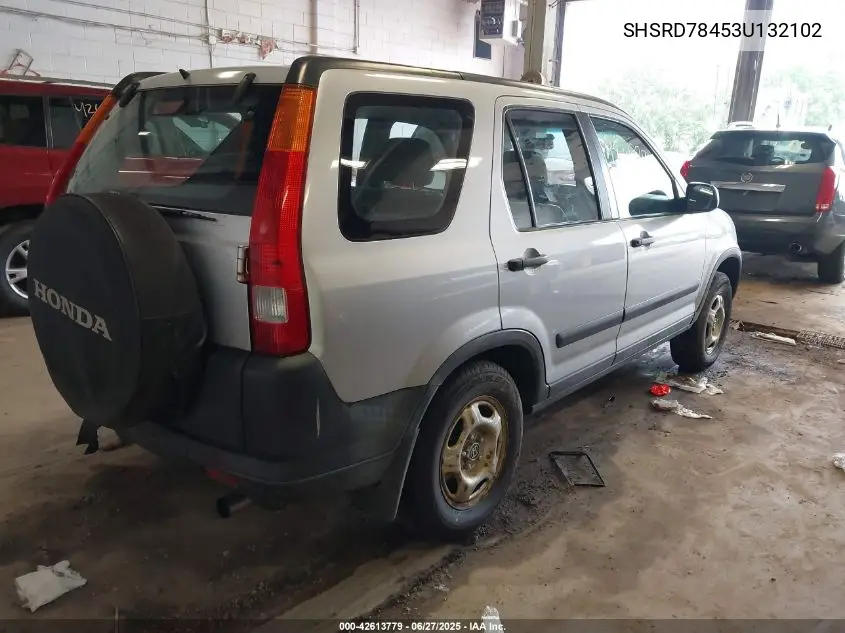 2003 Honda Cr-V Lx VIN: SHSRD78453U132102 Lot: 42613779