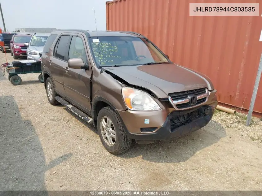 2004 Honda Cr-V Ex VIN: JHLRD78944C803585 Lot: 12330679