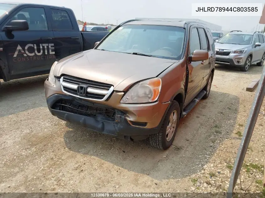 2004 Honda Cr-V Ex VIN: JHLRD78944C803585 Lot: 12330679