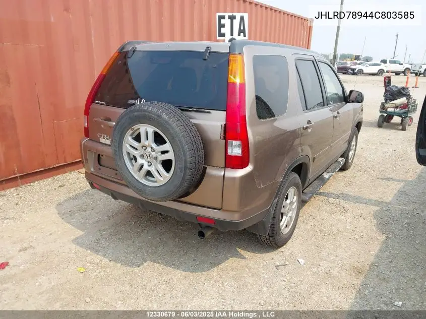 2004 Honda Cr-V Ex VIN: JHLRD78944C803585 Lot: 12330679