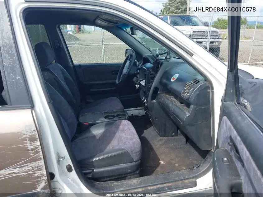 2004 Honda Cr-V Lx VIN: JHLRD684X4C010578 Lot: 42247845