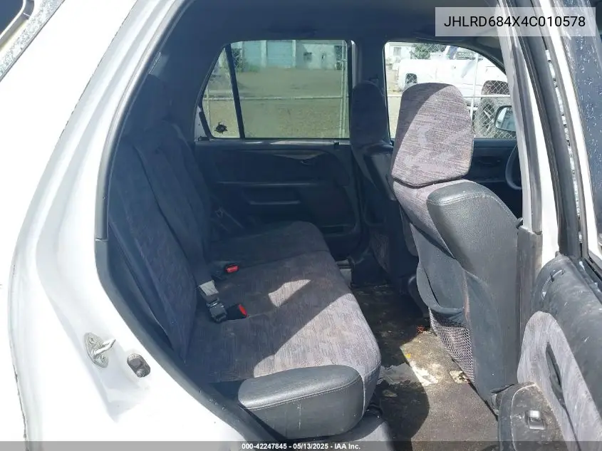 2004 Honda Cr-V Lx VIN: JHLRD684X4C010578 Lot: 42247845
