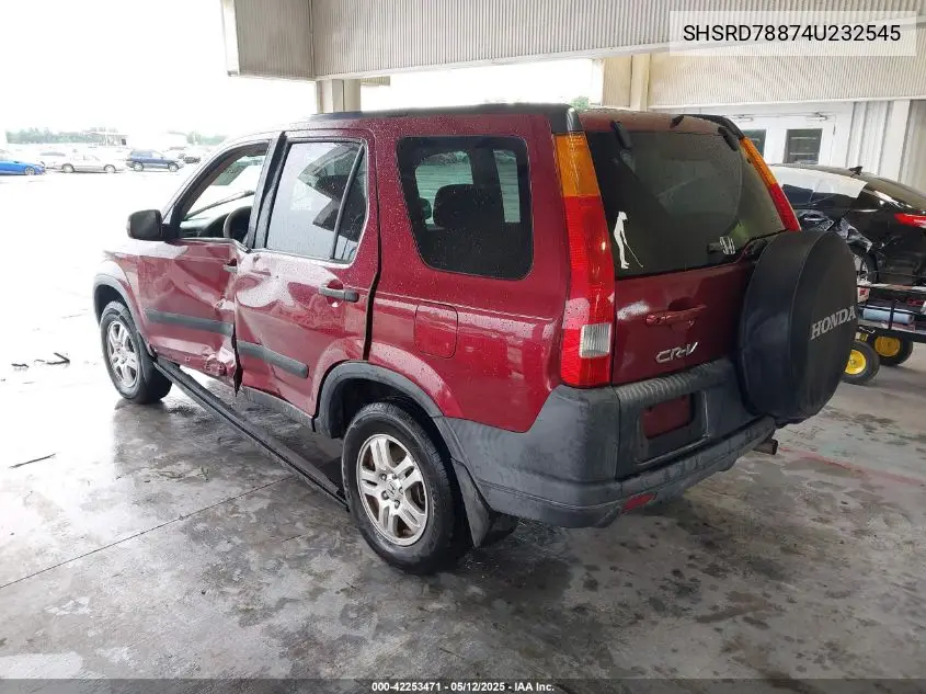 2004 Honda Cr-V Ex VIN: SHSRD78874U232545 Lot: 42253471